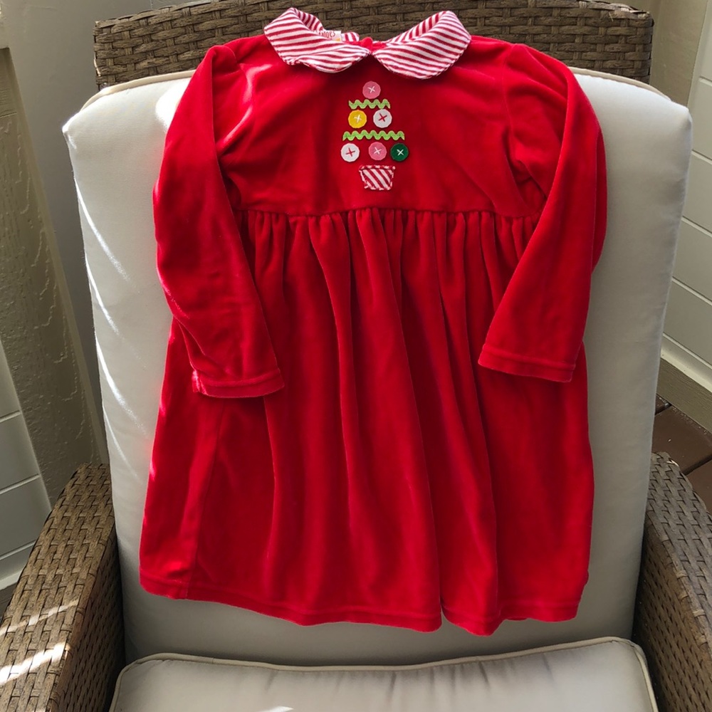 Girls Velour Christmas Dress